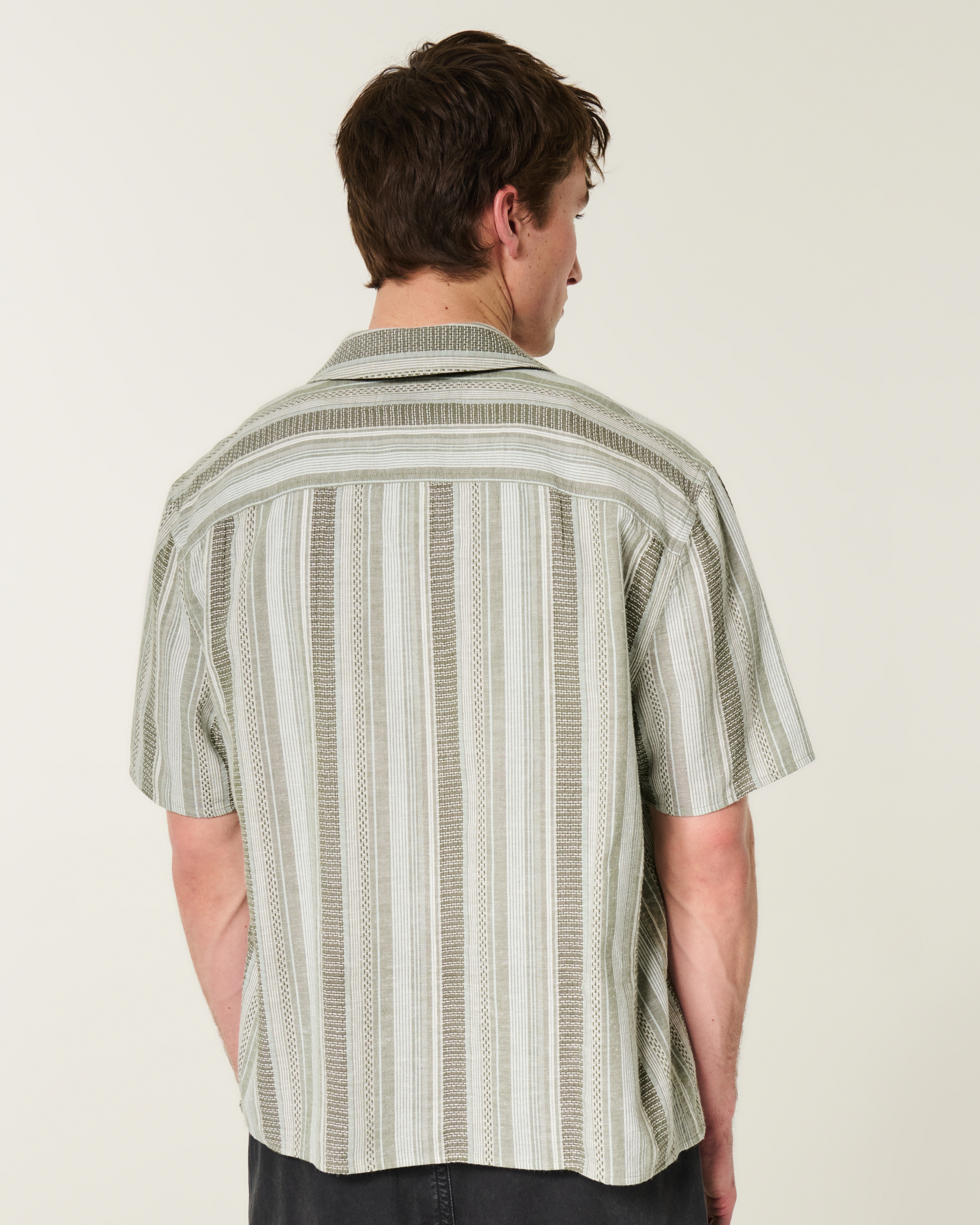 Boxy Short-Sleeve Textural Shirt