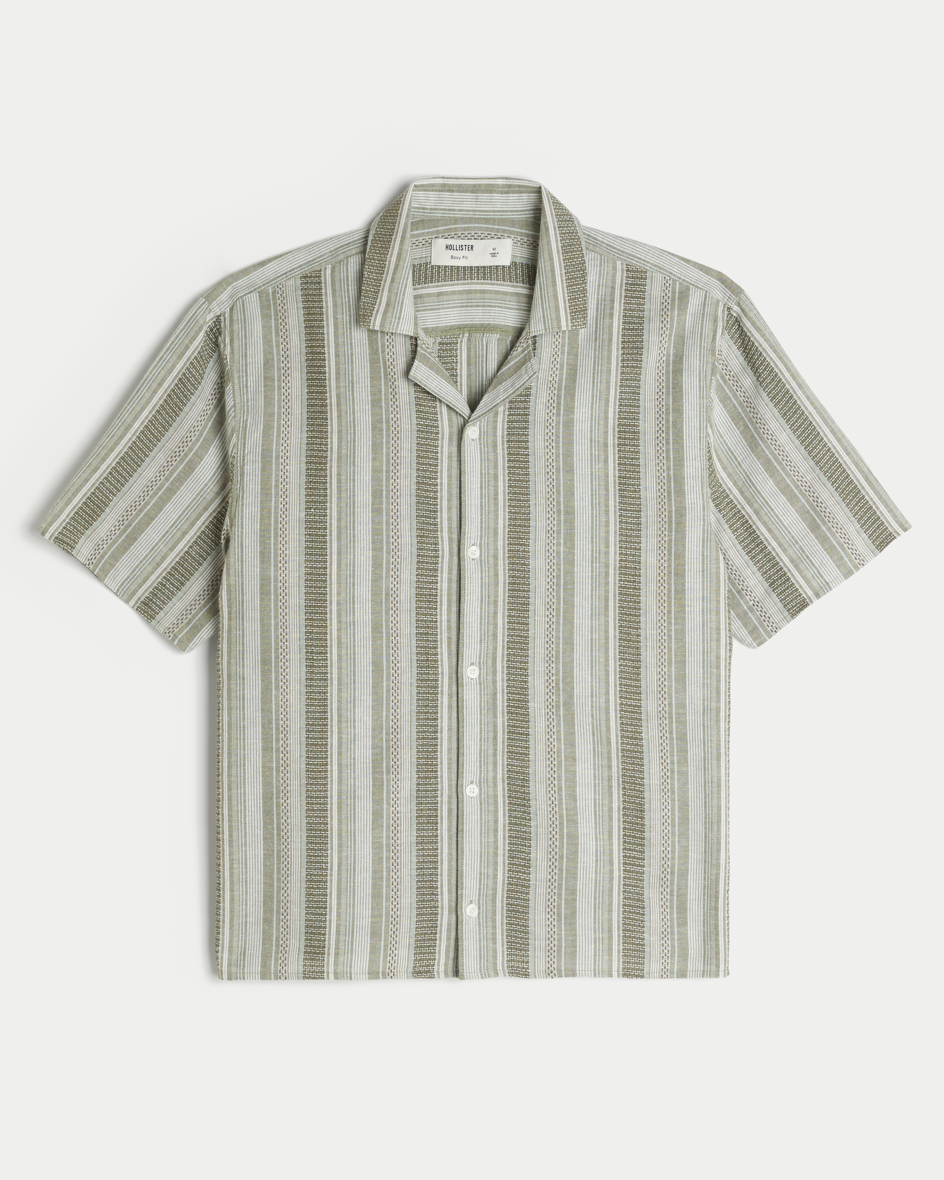 Boxy Short-Sleeve Textural Shirt