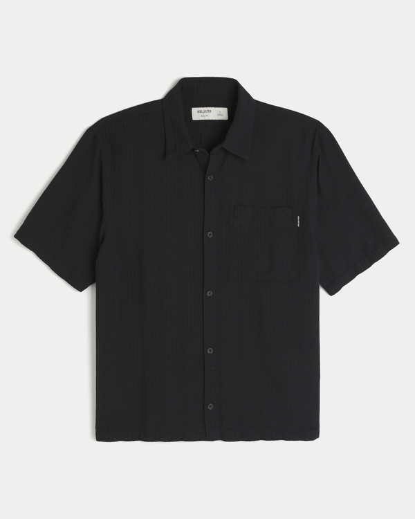Men's Boxy Short-Sleeve Seersucker Shirt | Men's Tops