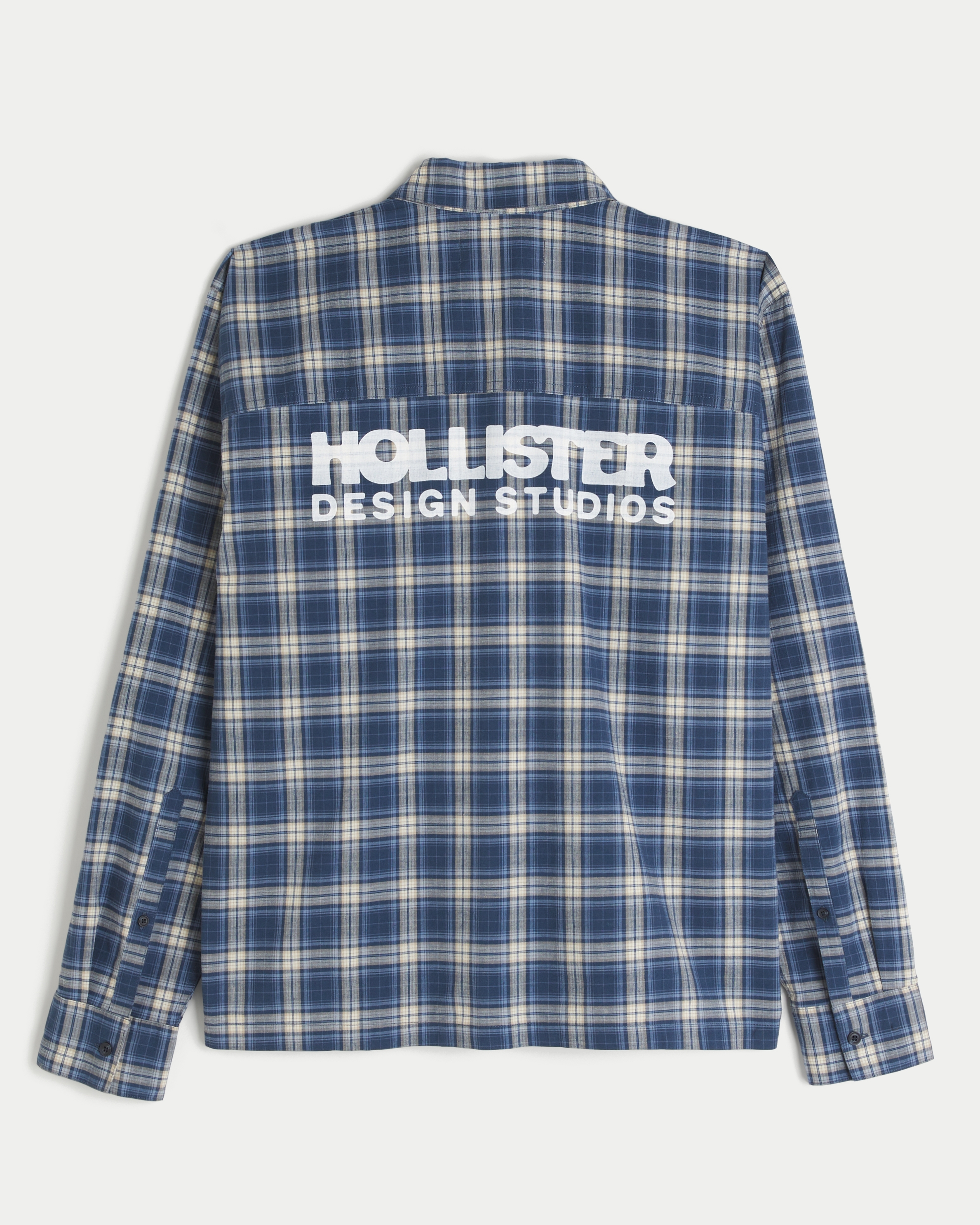 Boxy Poplin Button Front Logo Graphic Shirt