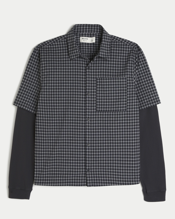 CRUCE & CO. 希少エルクレザー ボタンアップシャツ メンズ ボクシー ボタンスルー ツーファーシャツ | メンズ トップス