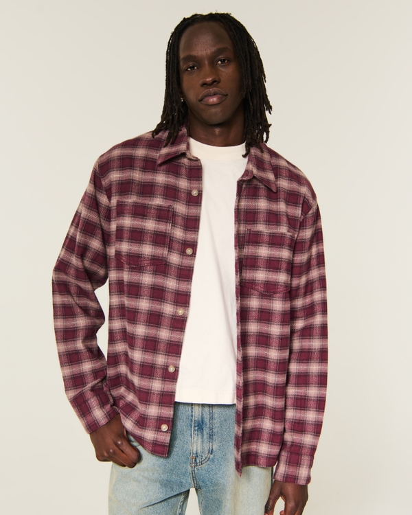 Boxy Brushed Flannel Shirt