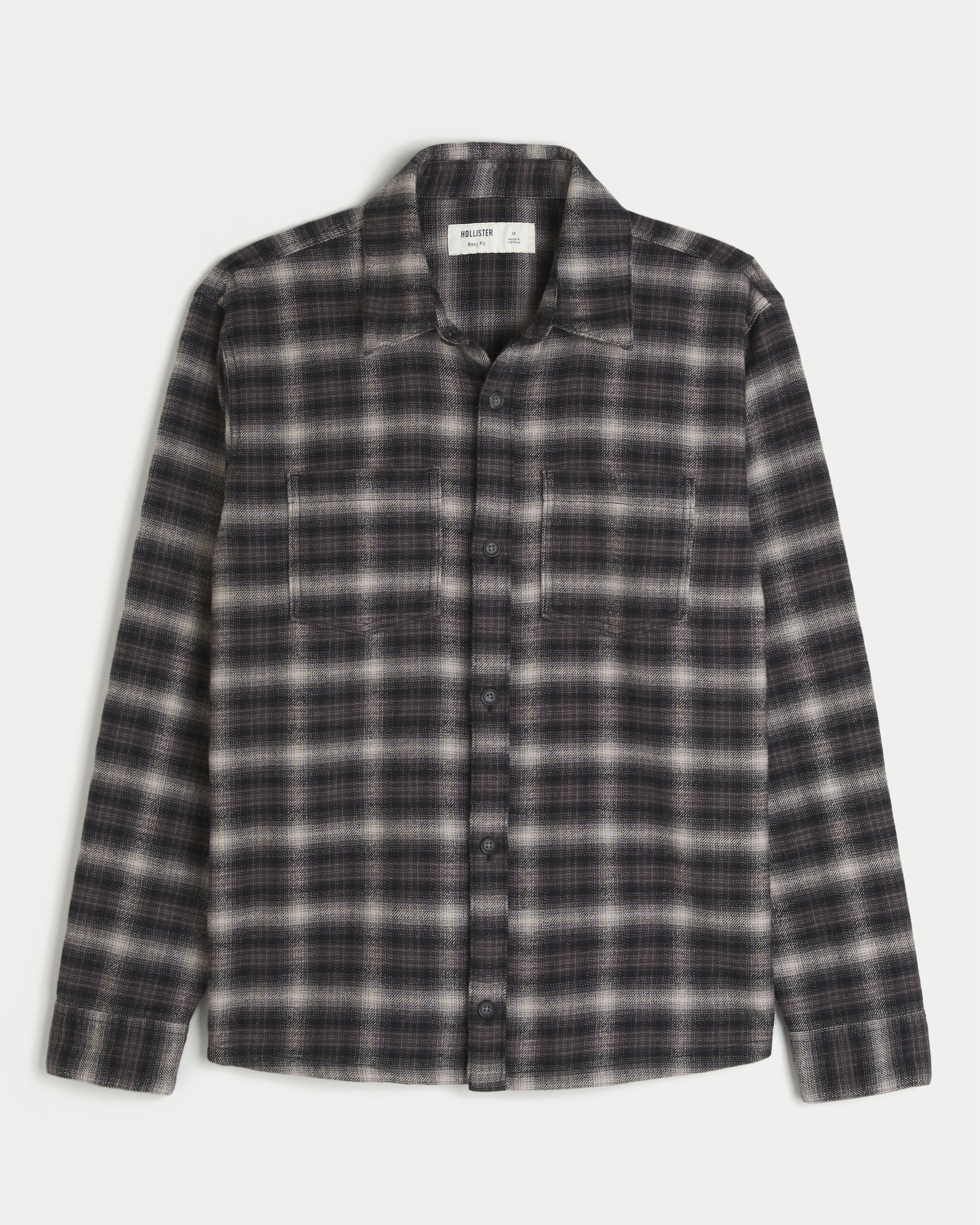 Boxy Brushed Flannel Shirt