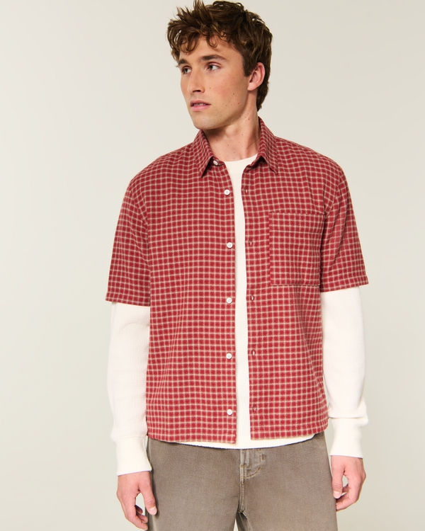 Boxy Short-Sleeve Check Shirt