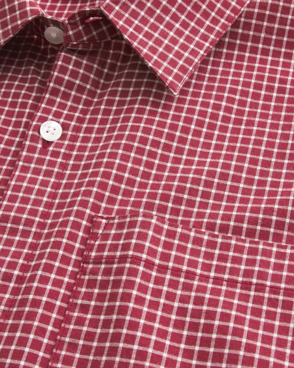 Men's Boxy Short-Sleeve Check Shirt | Men's Tops | HollisterCo.com