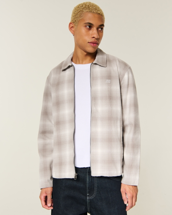 Boxy Zip-Up Shirt Jacket