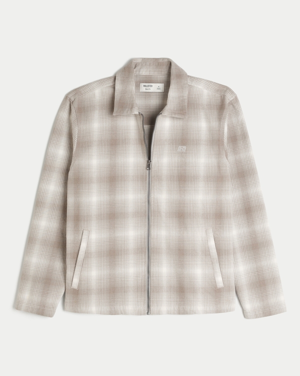 Boxy Zip-Up Shirt Jacket