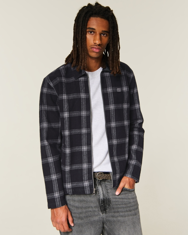 Boxy Zip-Up Shirt Jacket