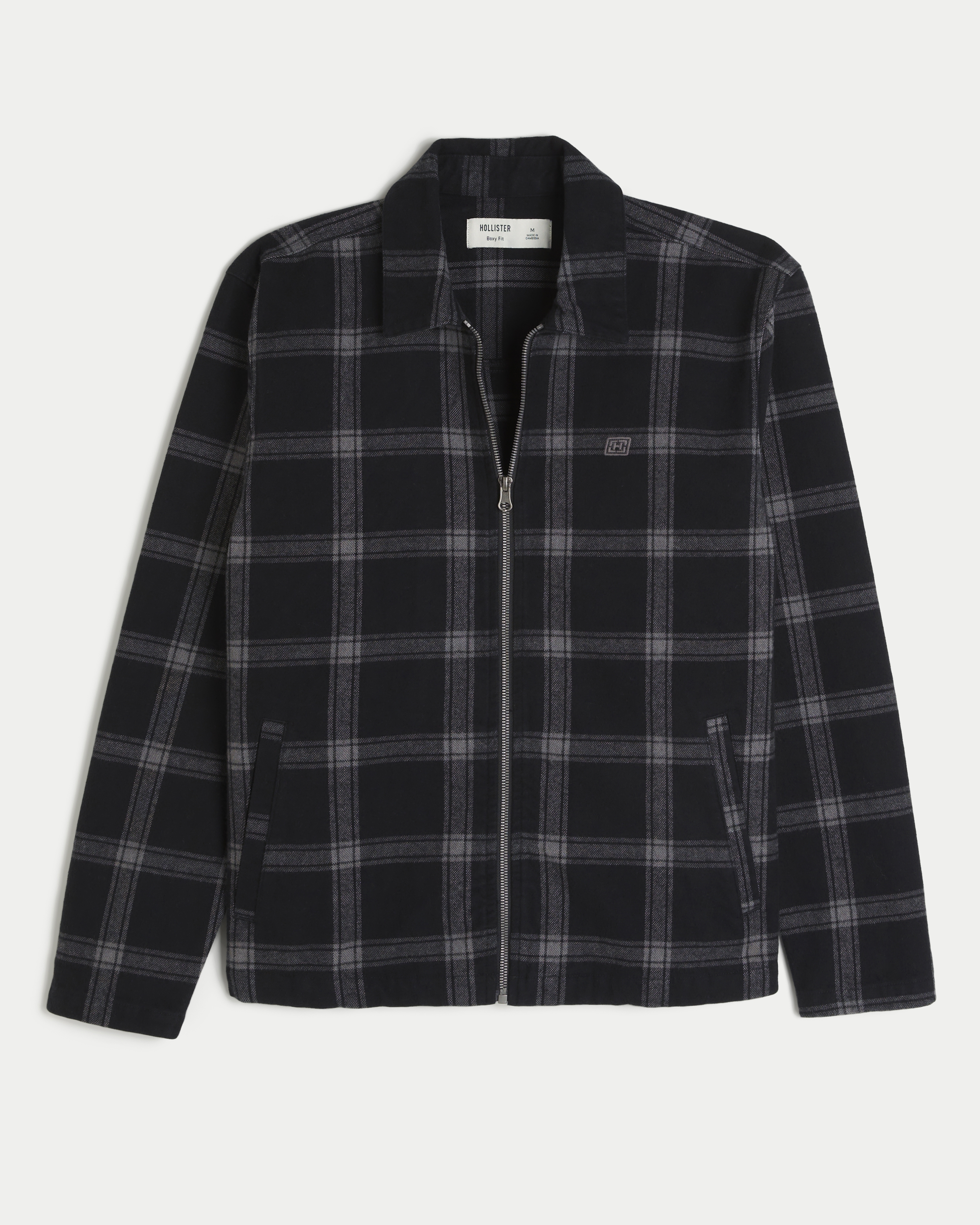 Boxy Zip-Up Shirt Jacket