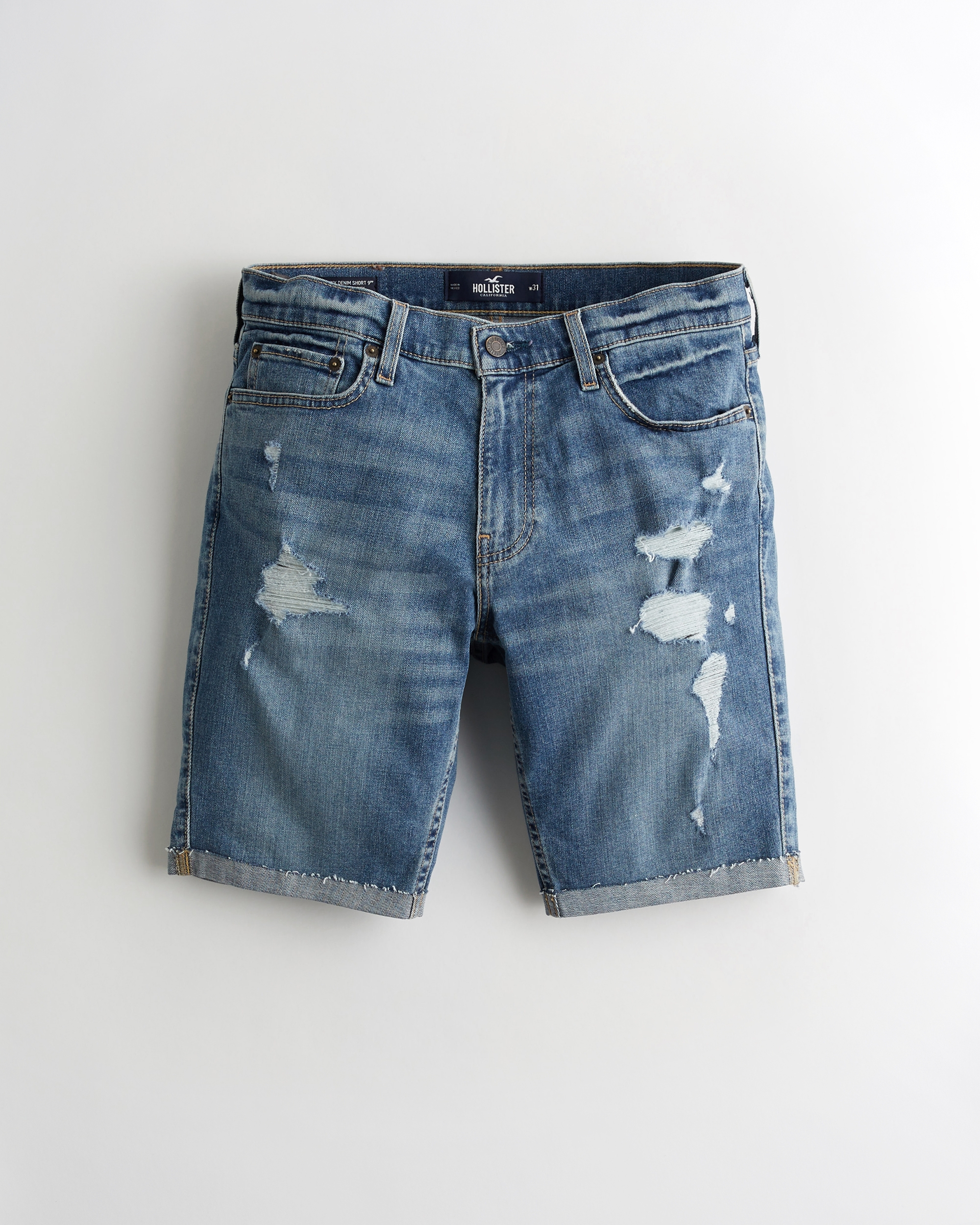 hollister ripped jean shorts mens