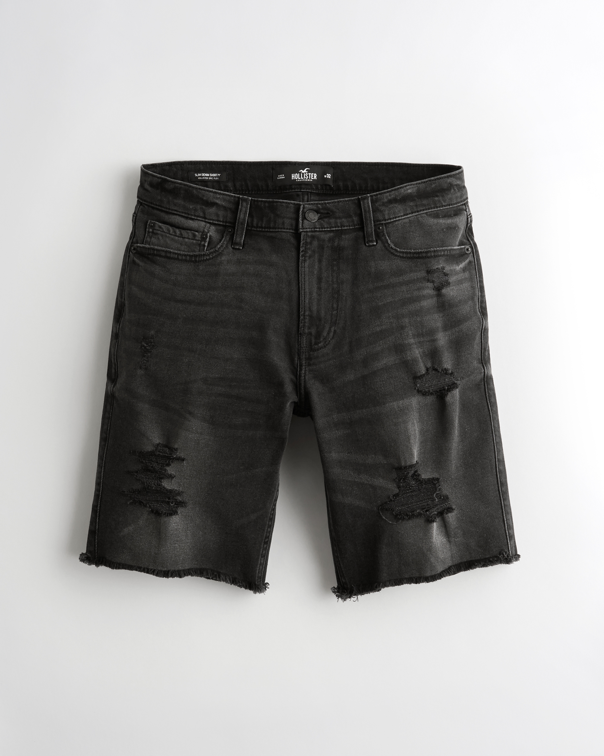 hollister black denim shorts