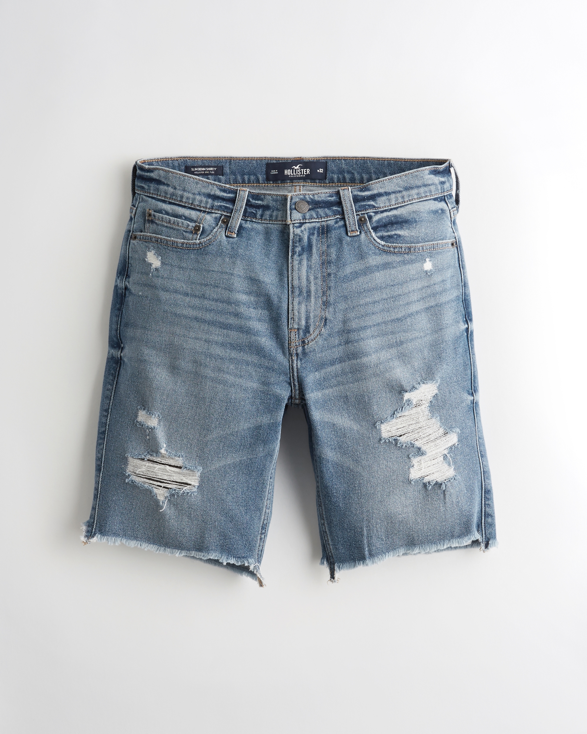 hollister ripped jean shorts mens