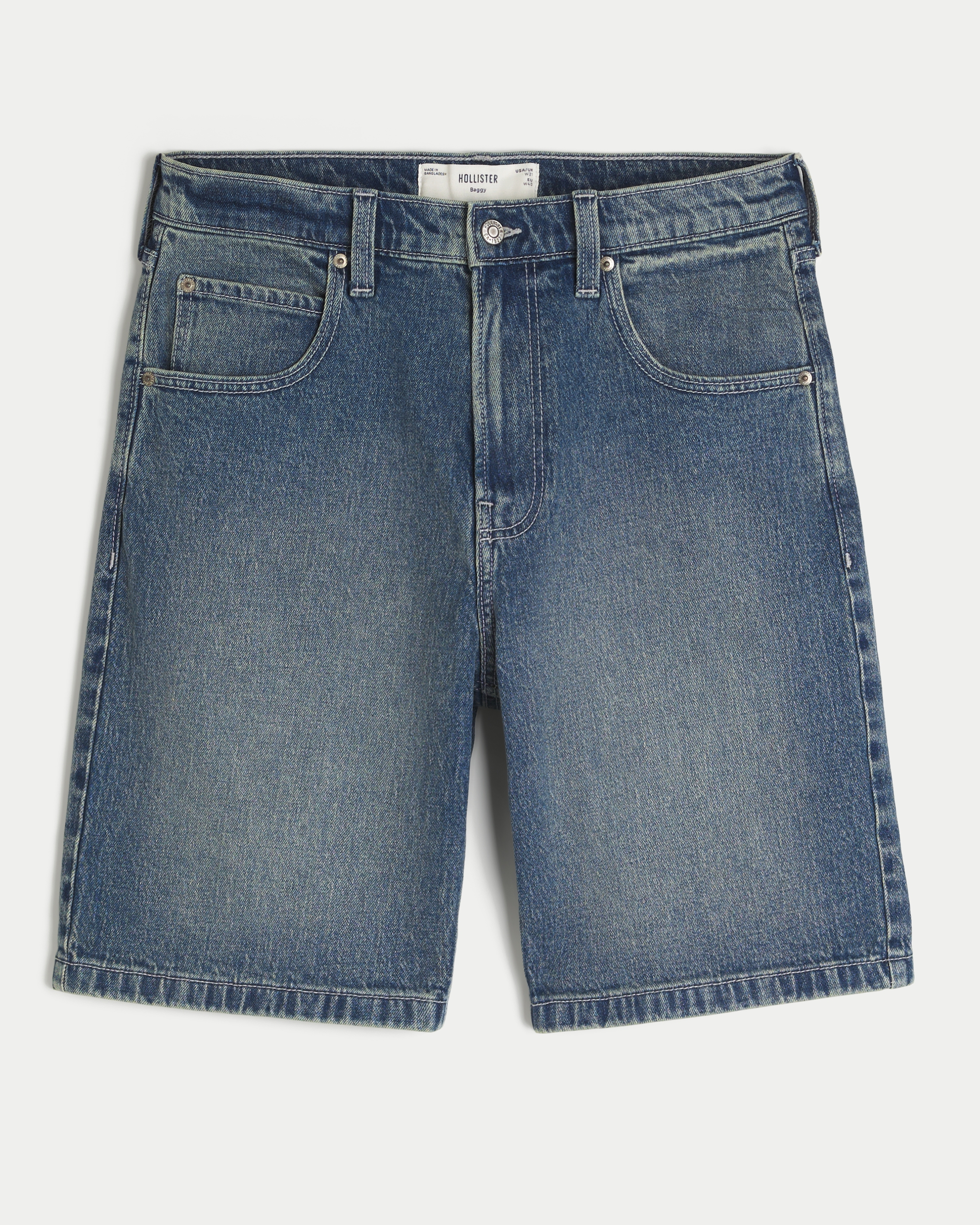 Double Cybersigilism Graphic Baggy Jean Shorts