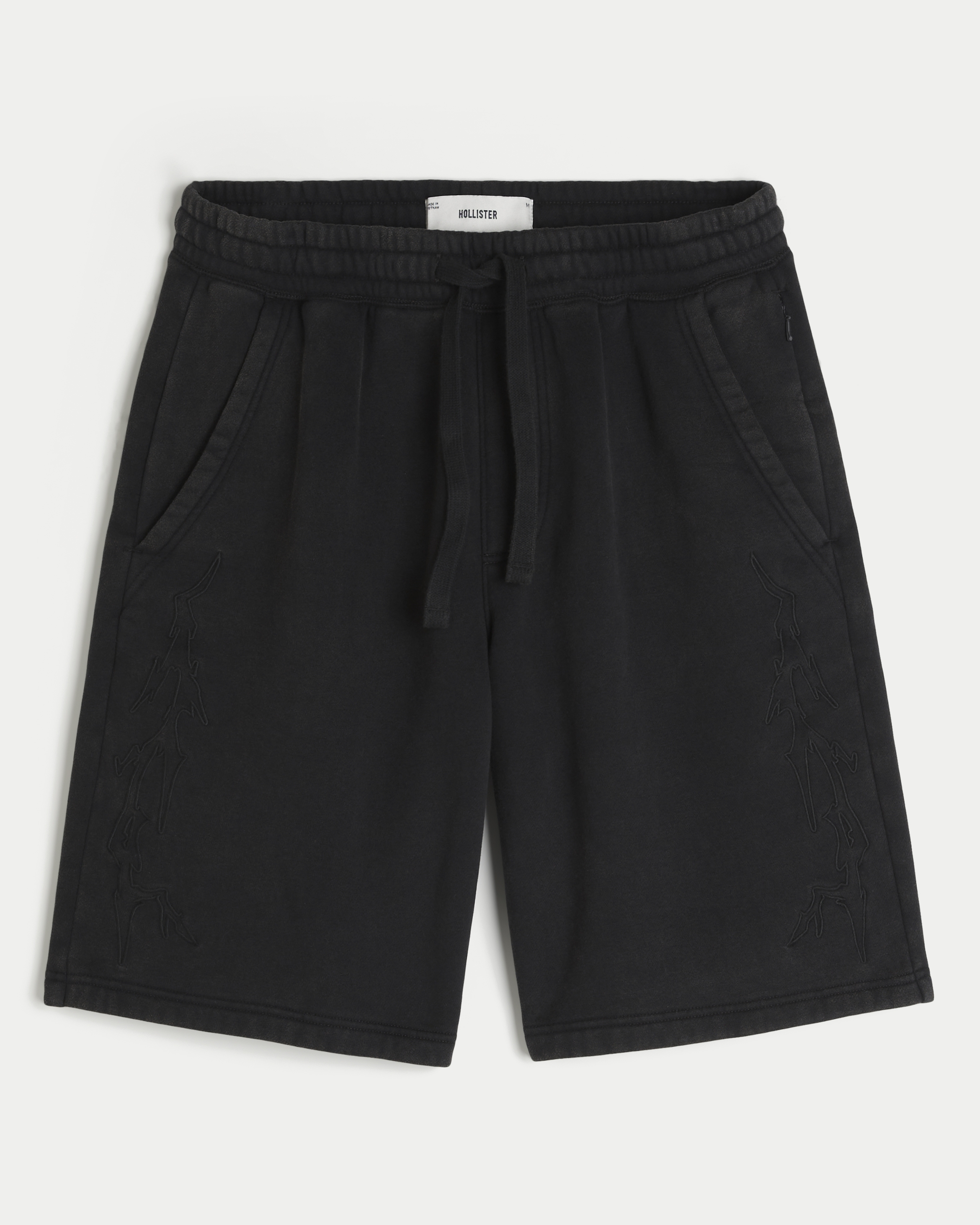At-the-Knee Double Graphic Baggy Fleece Shorts