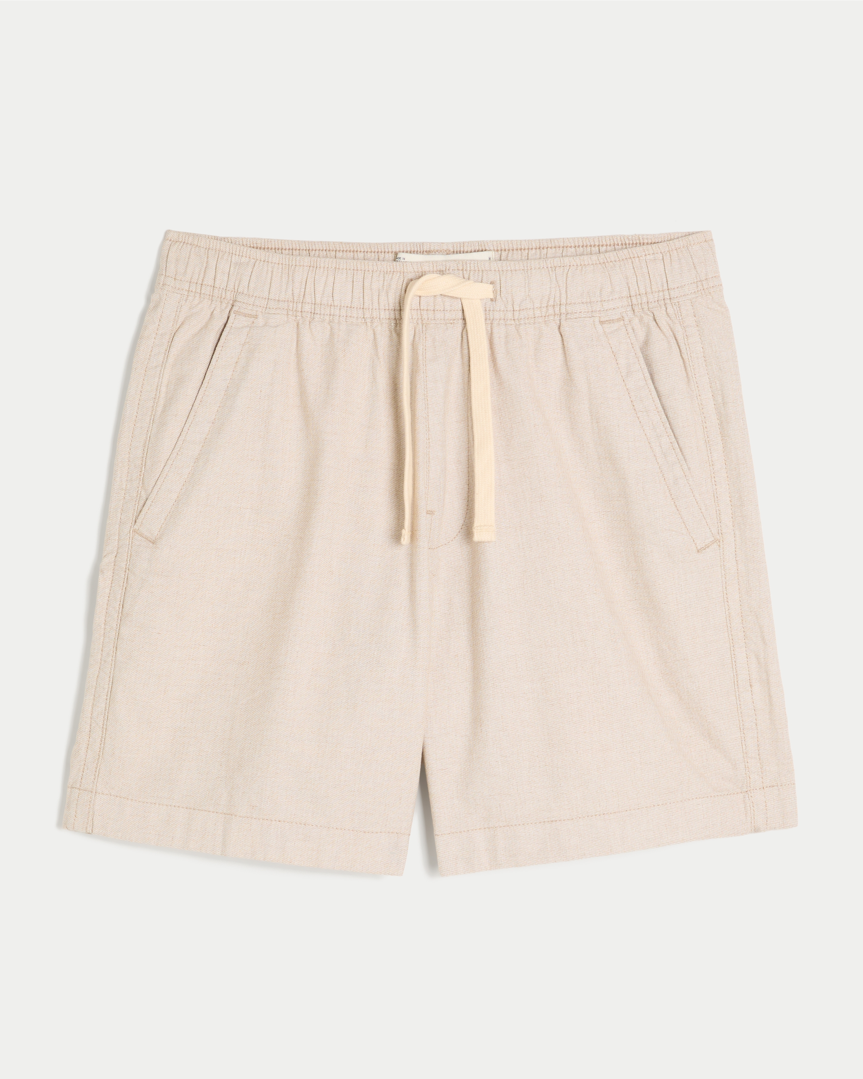 Above-the-Knee Linen-Blend Pull-On Shorts