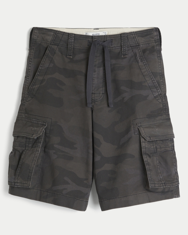 Low-Rise Baggy Camo Cargo Shorts, Brown Camo view 1