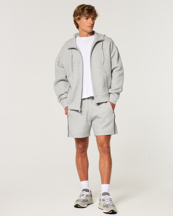 Above-the-Knee Everyday Cooling Fleece Shorts, Heather Gray view 1