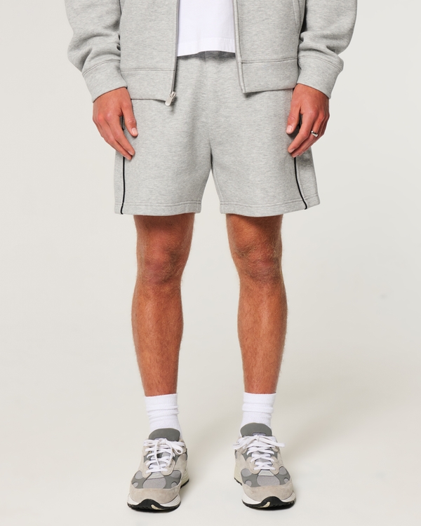 Above-the-Knee Everyday Cooling Fleece Shorts, Heather Gray view 2