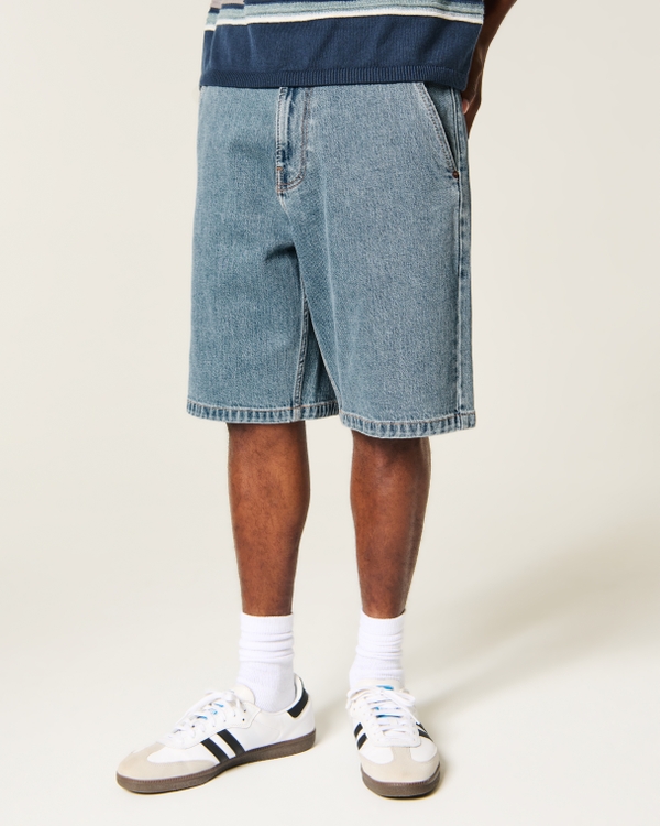 Baggy Comfort Start Graphic Jean Shorts, Light view 2