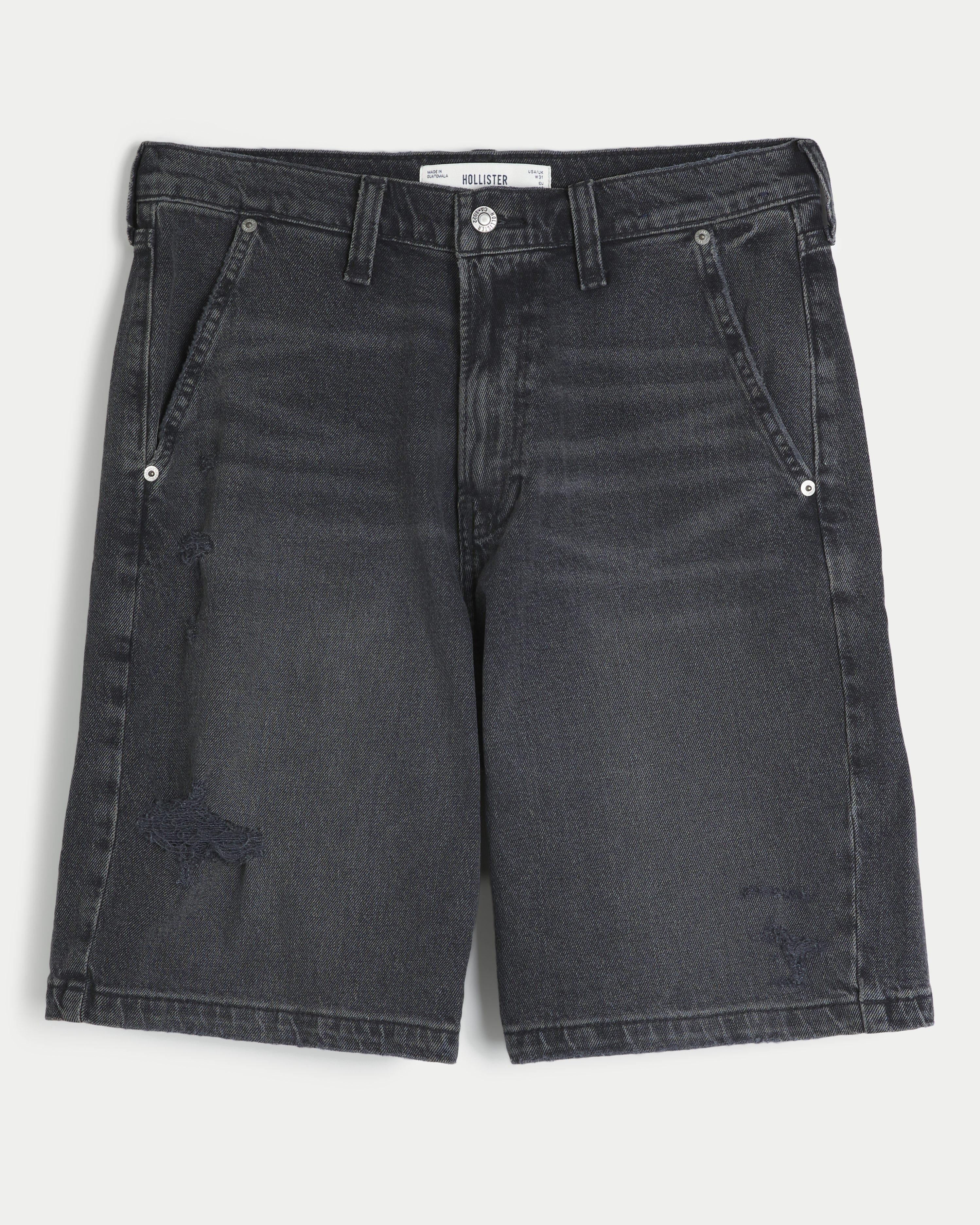 Ripped Baggy Comfort Jean Shorts