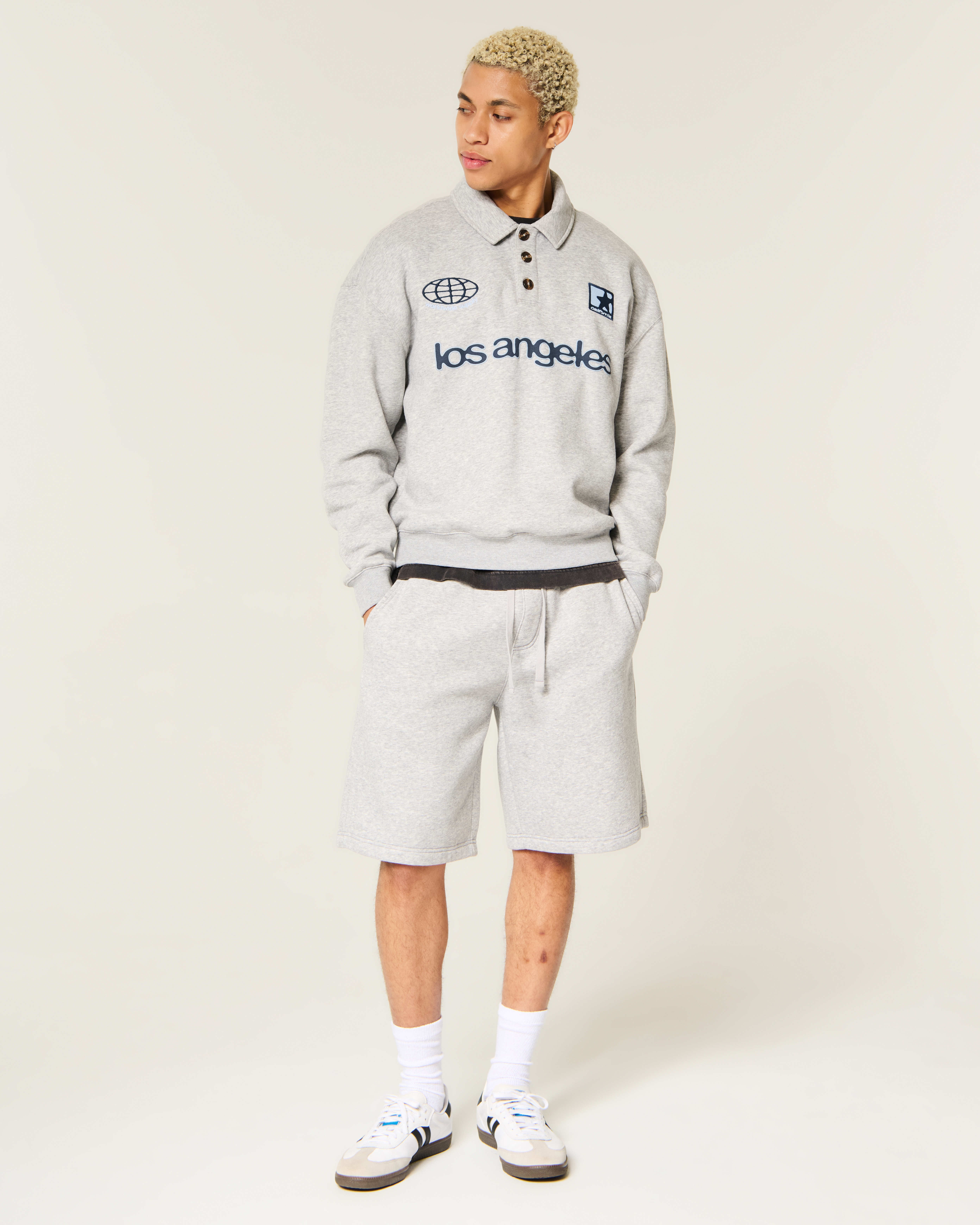 Hollister Feel Good At-the-Knee Baggy Fleece Shorts