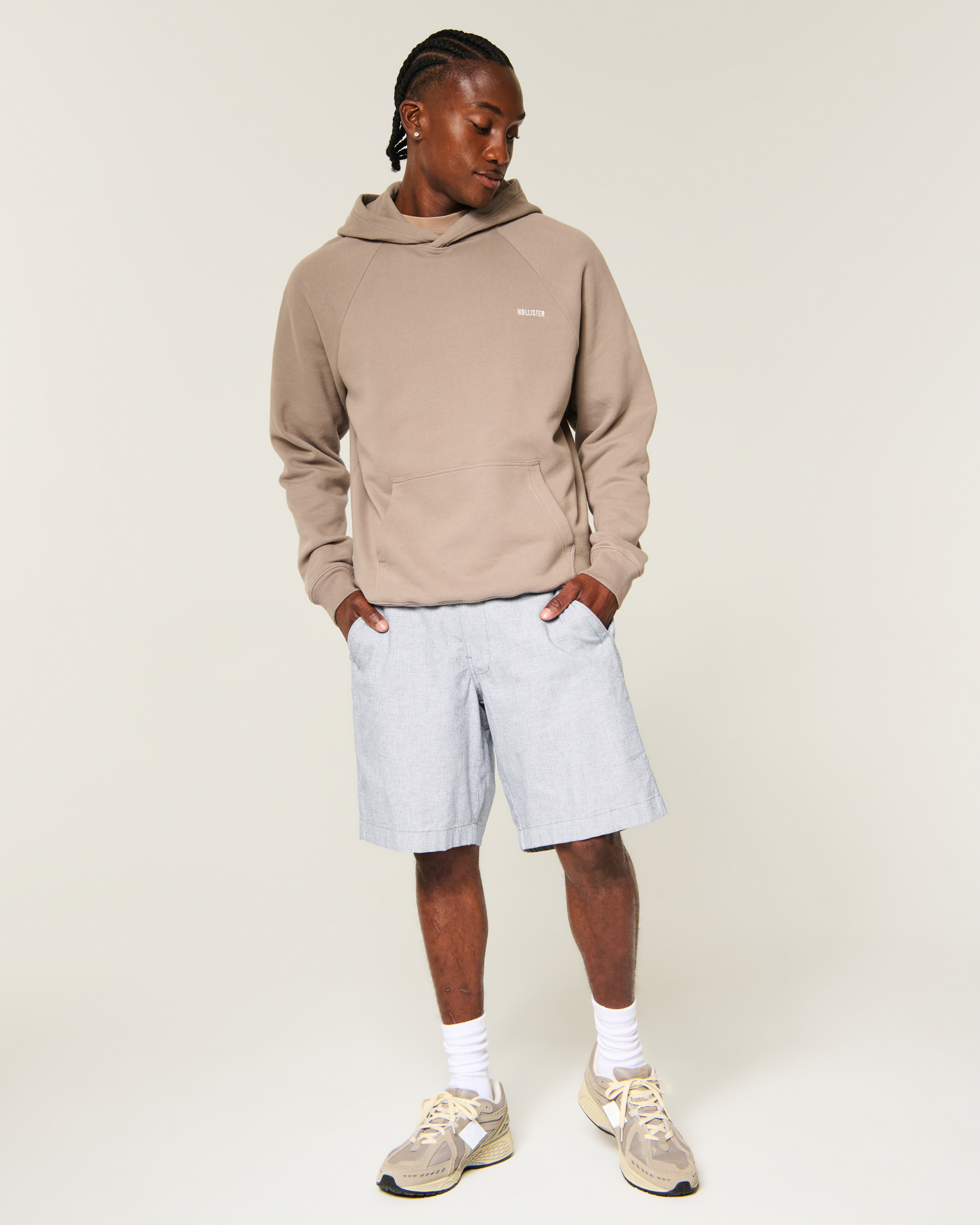 At-the-Knee Comfort Linen-Blend Shorts