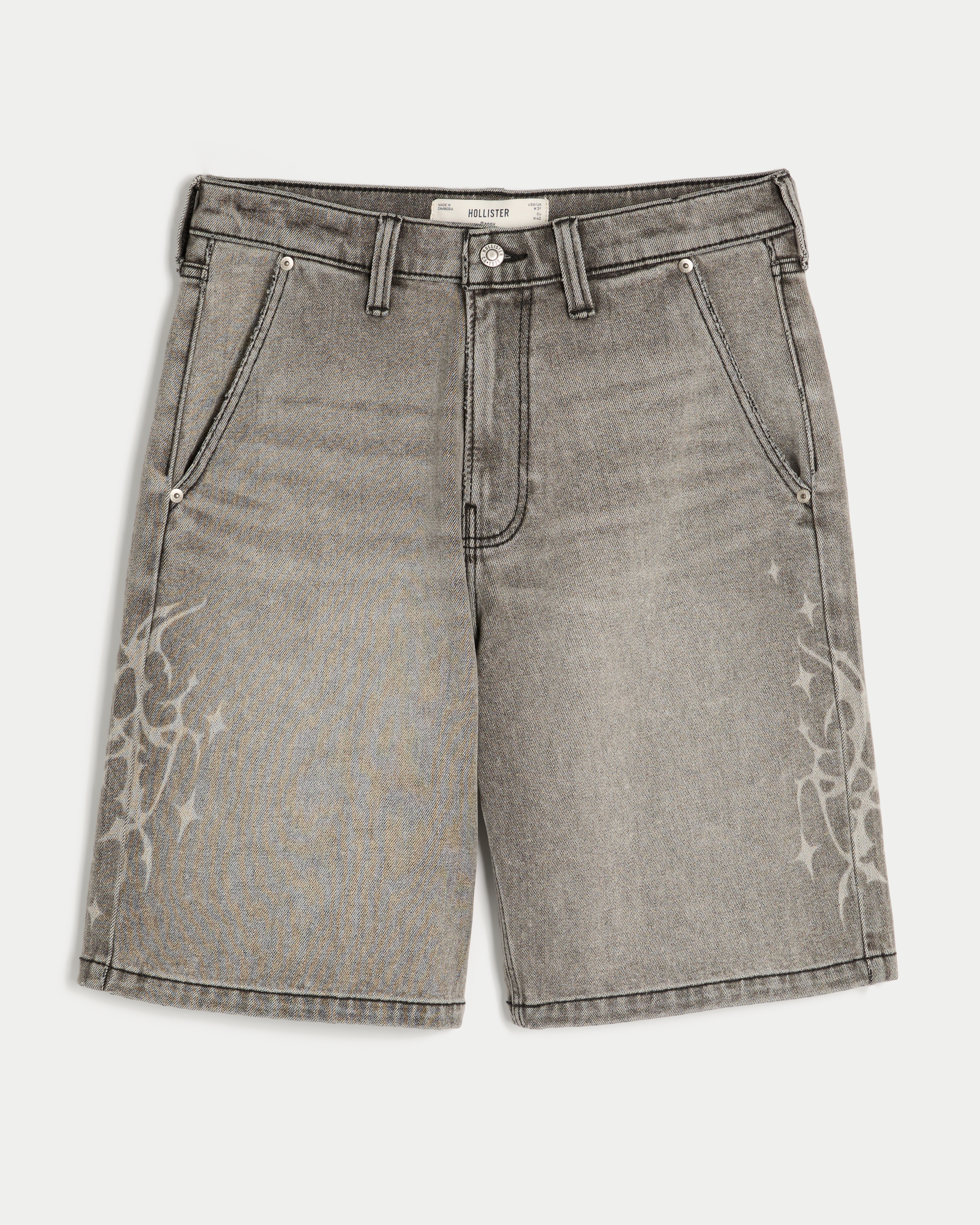 Graphic Baggy Comfort Jean Shorts