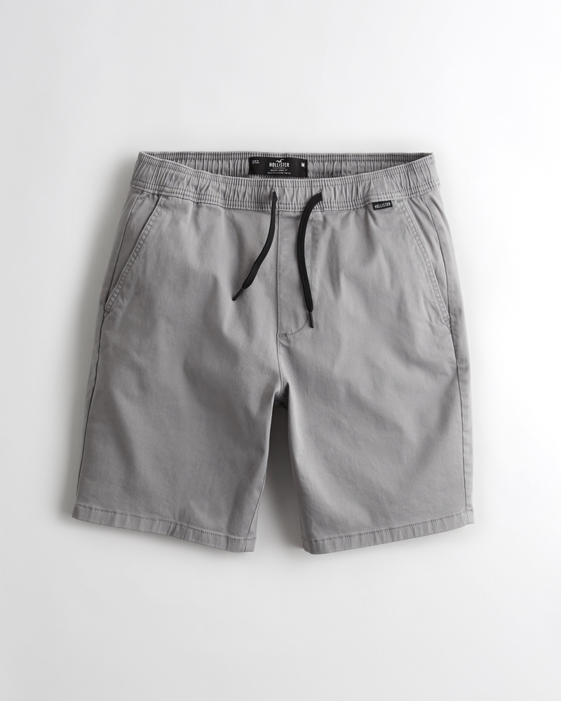 twill jogger shorts mens