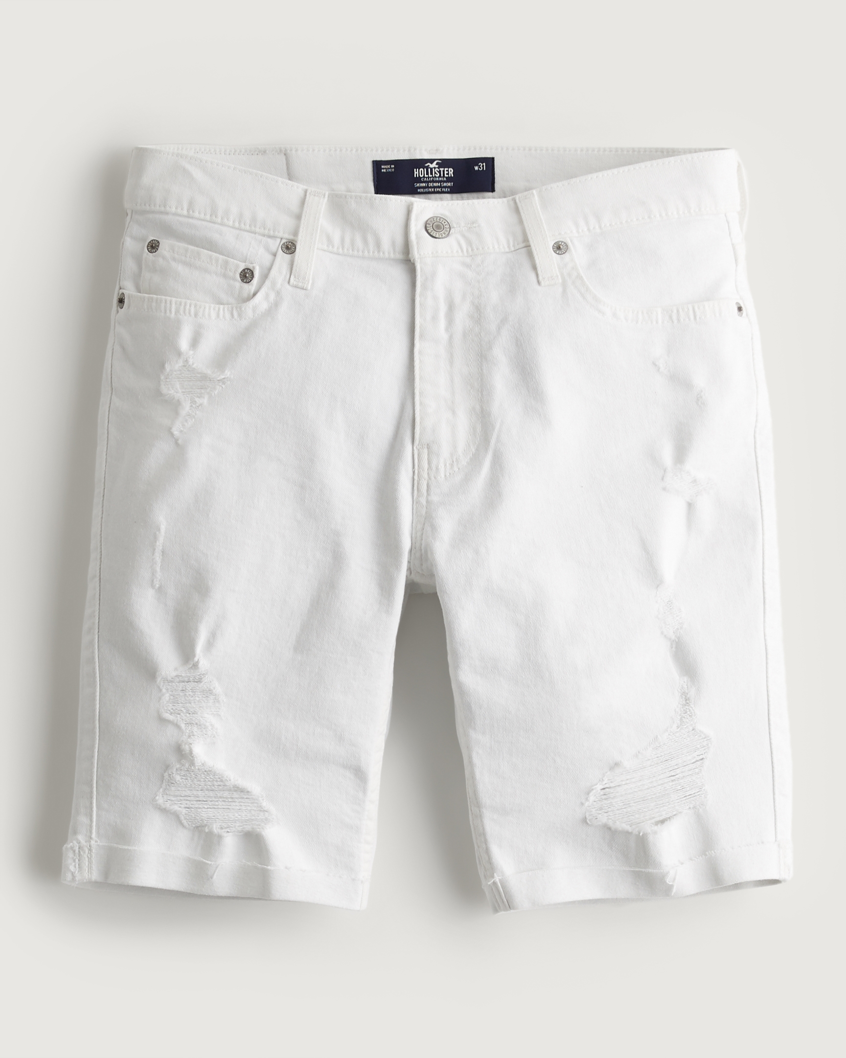 Hollister white store shorts mens