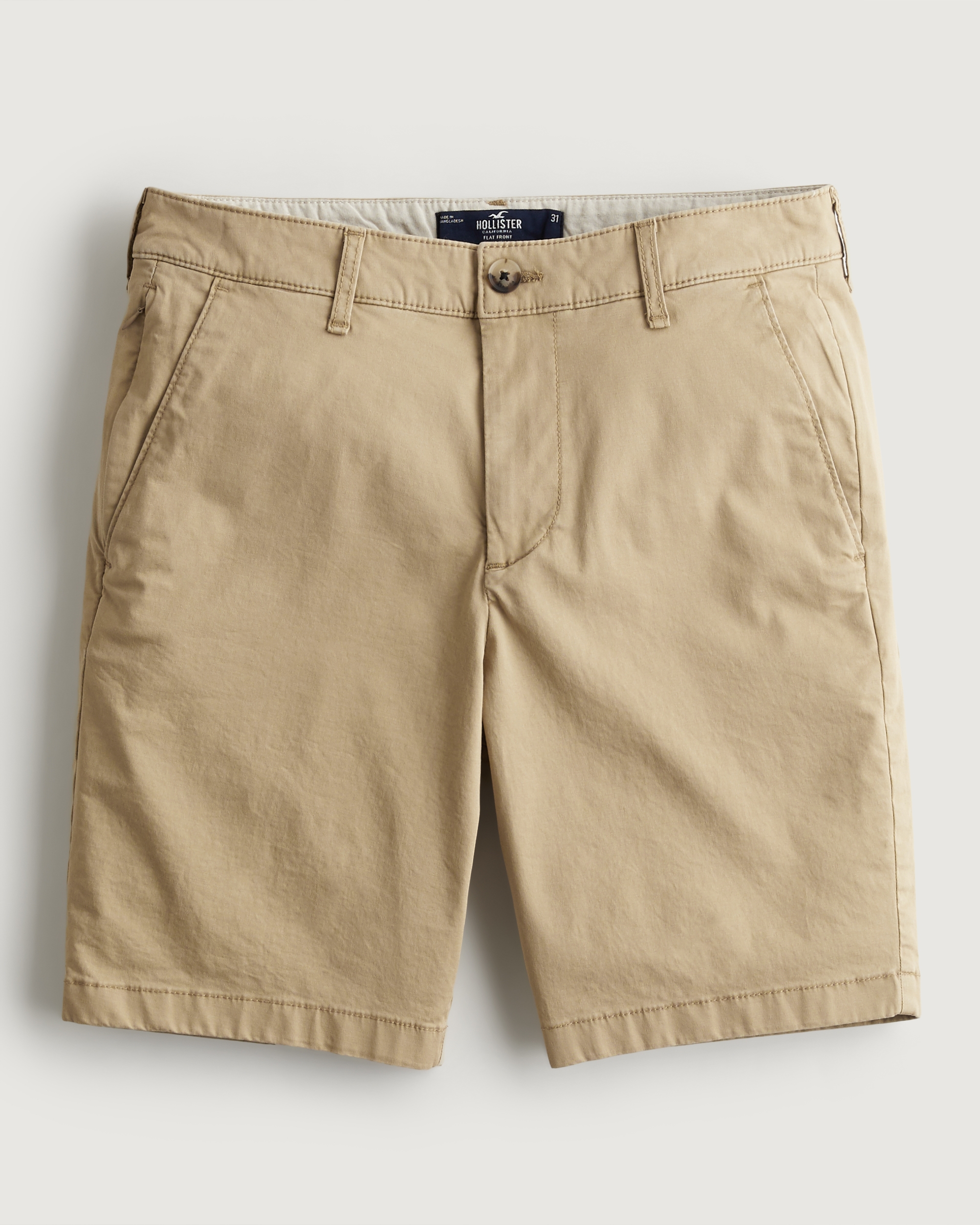 Flat-Front Twill Shorts 9