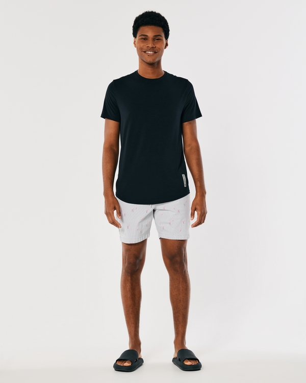 Twill Jogger Shorts 7", Grey Micro Stripe