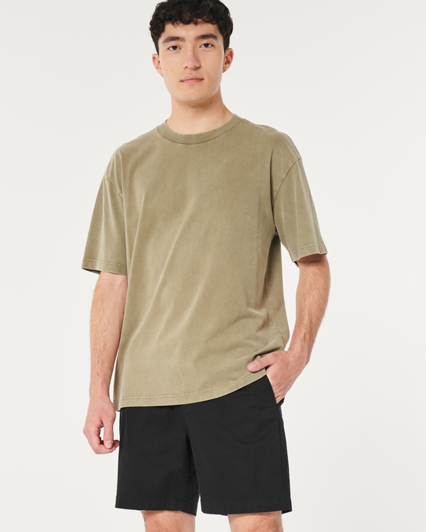 Twill Jogger Shorts 7", Black