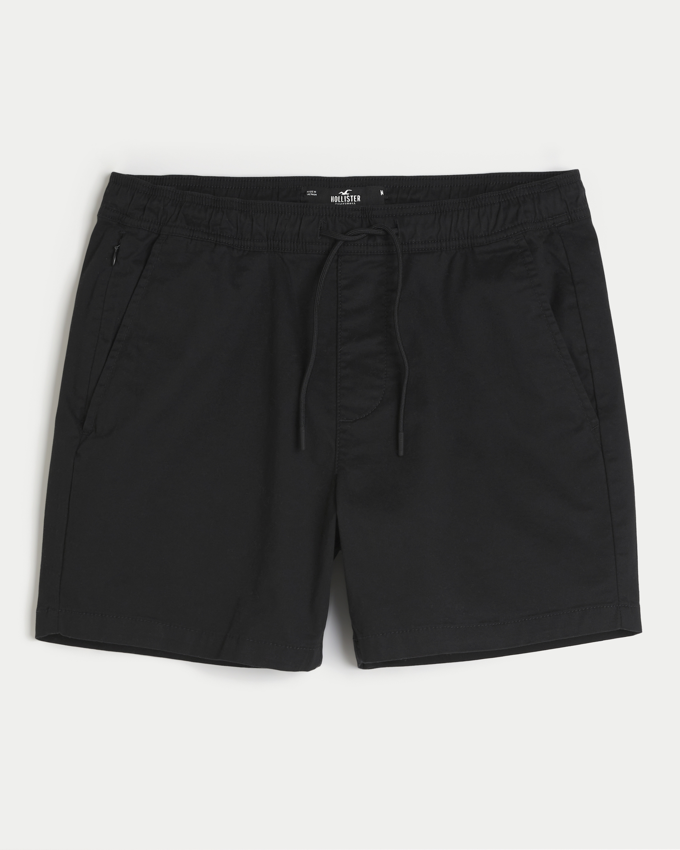 Men s Twill Pull On Shorts 5 in Black Size S from Hollister