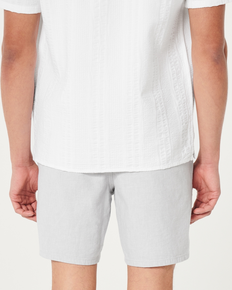 Linen Blend Pull-On Shorts 7"