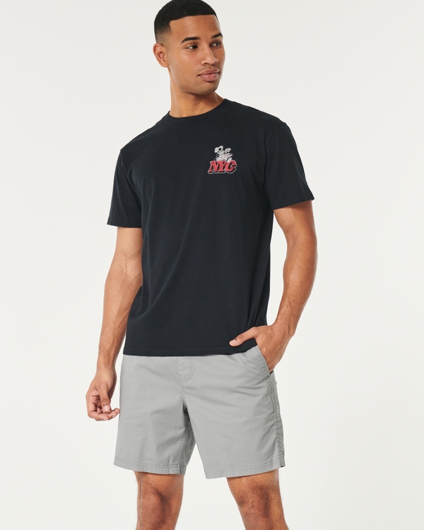 Twill Pull-On Shorts 7", Dark Grey