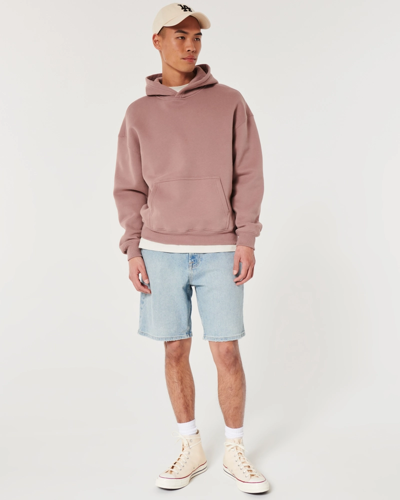 Light Wash Loose Denim Shorts 9"