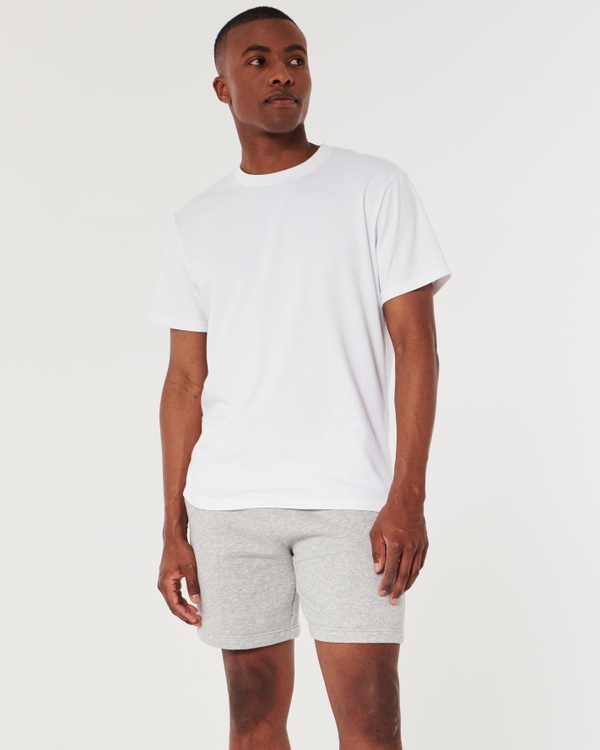 Hollister Men's Classic Fleece Shorts (Extra Large, Black White