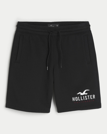 Fleece shorts with logo