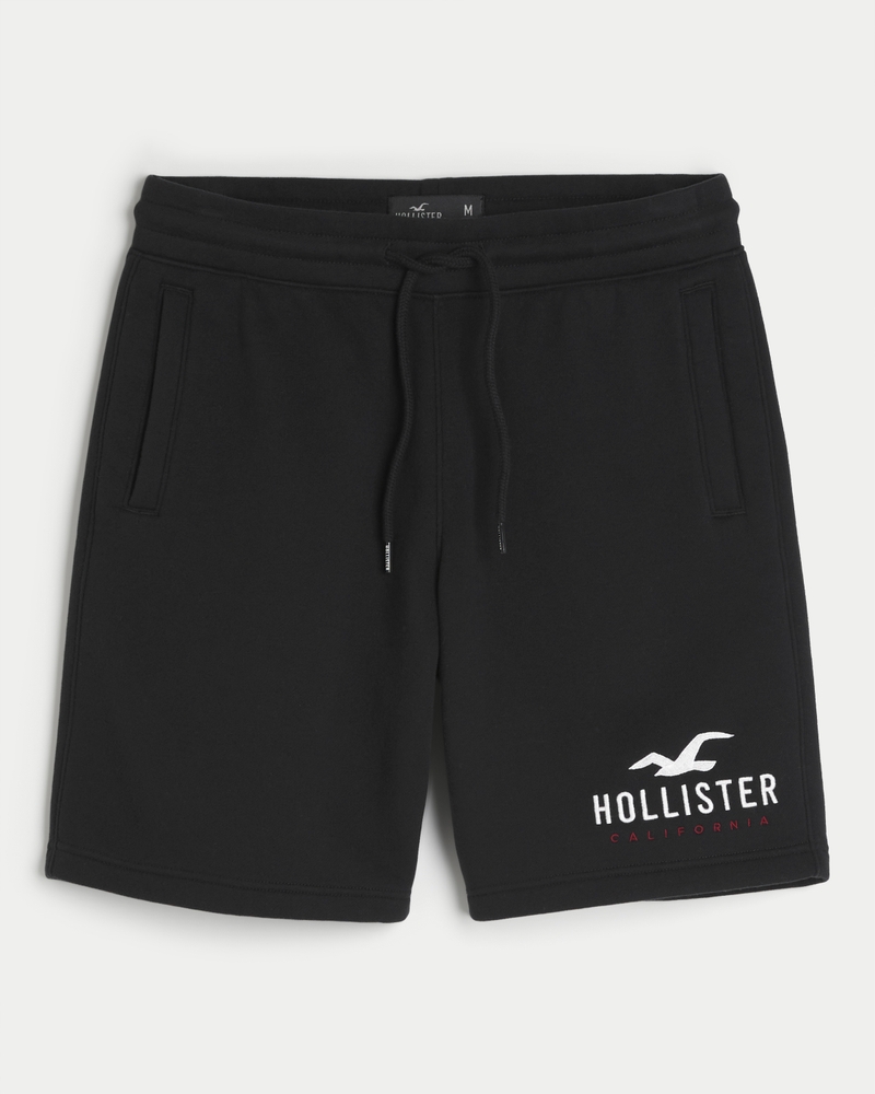 Men s Fleece Logo Shorts 9 Men s Sale HollisterCo