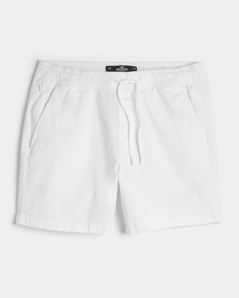 Men s Twill Pull On Shorts 5 in White Size XXL from Hollister