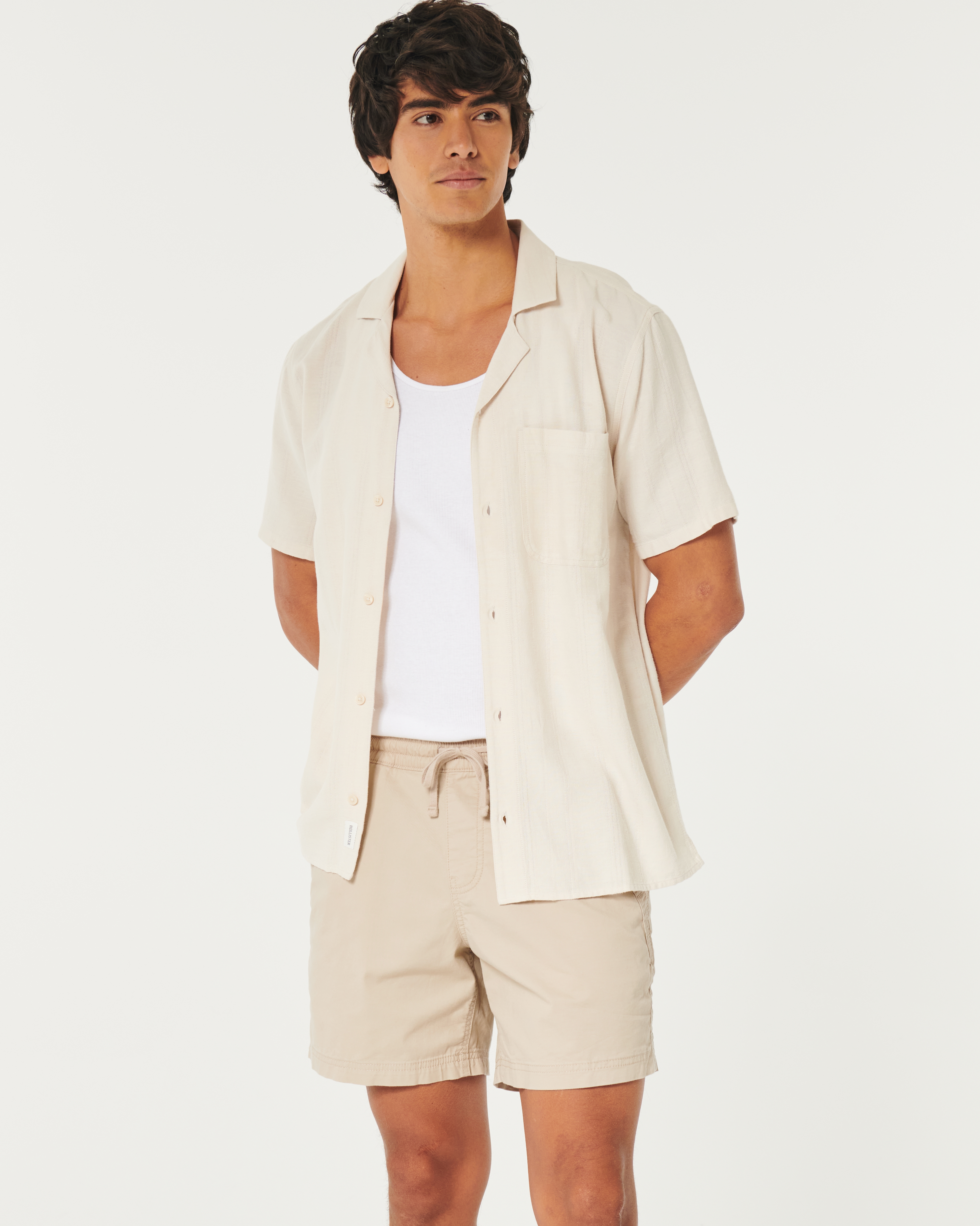 Twill Pull-On Shorts 7"