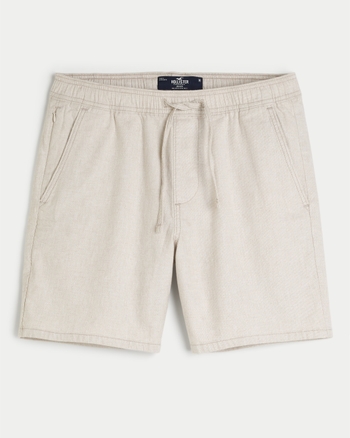 Linen-Blend Jogger Shorts -- 7-inch inseam