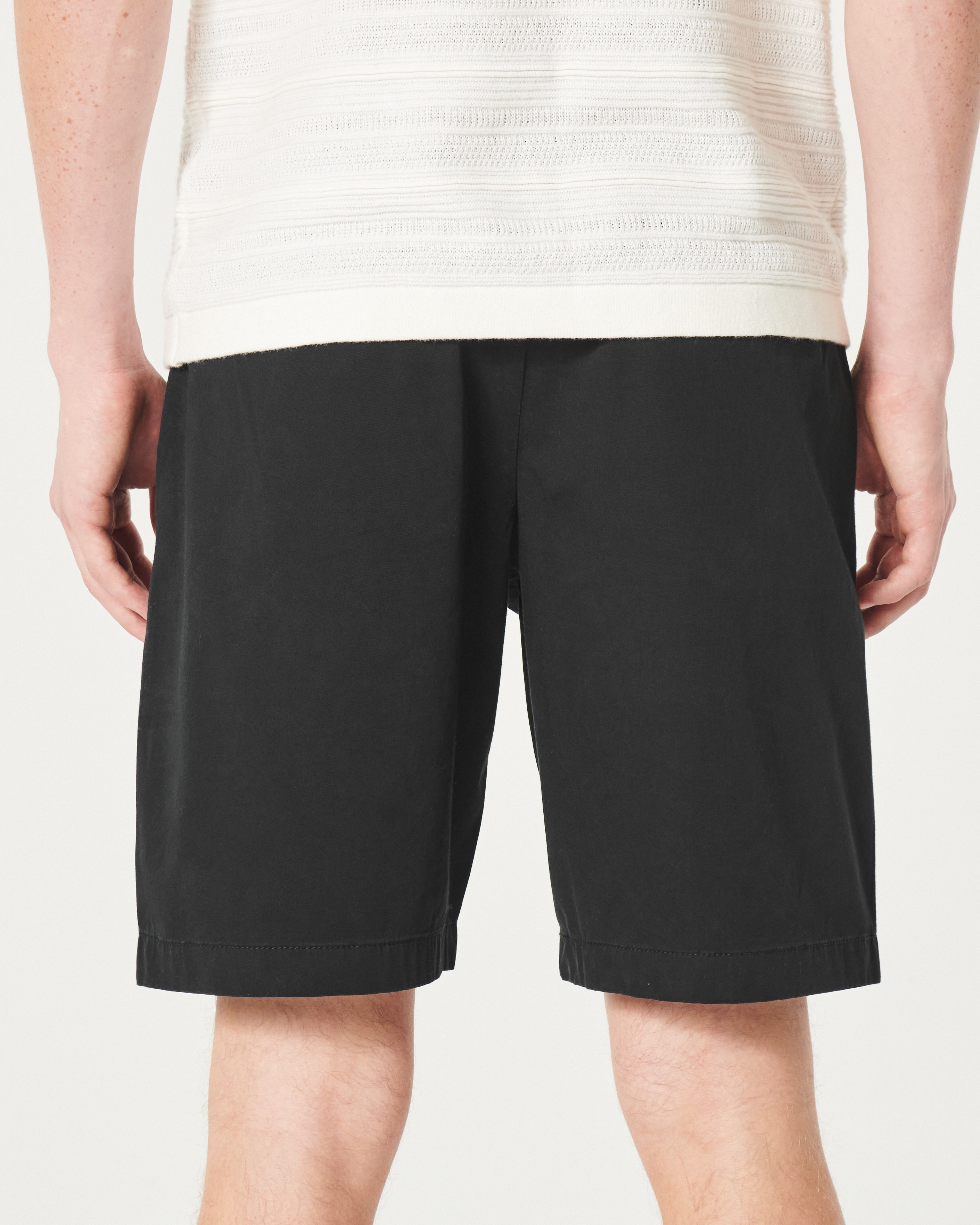 Twill Flat-Front Shorts 9"