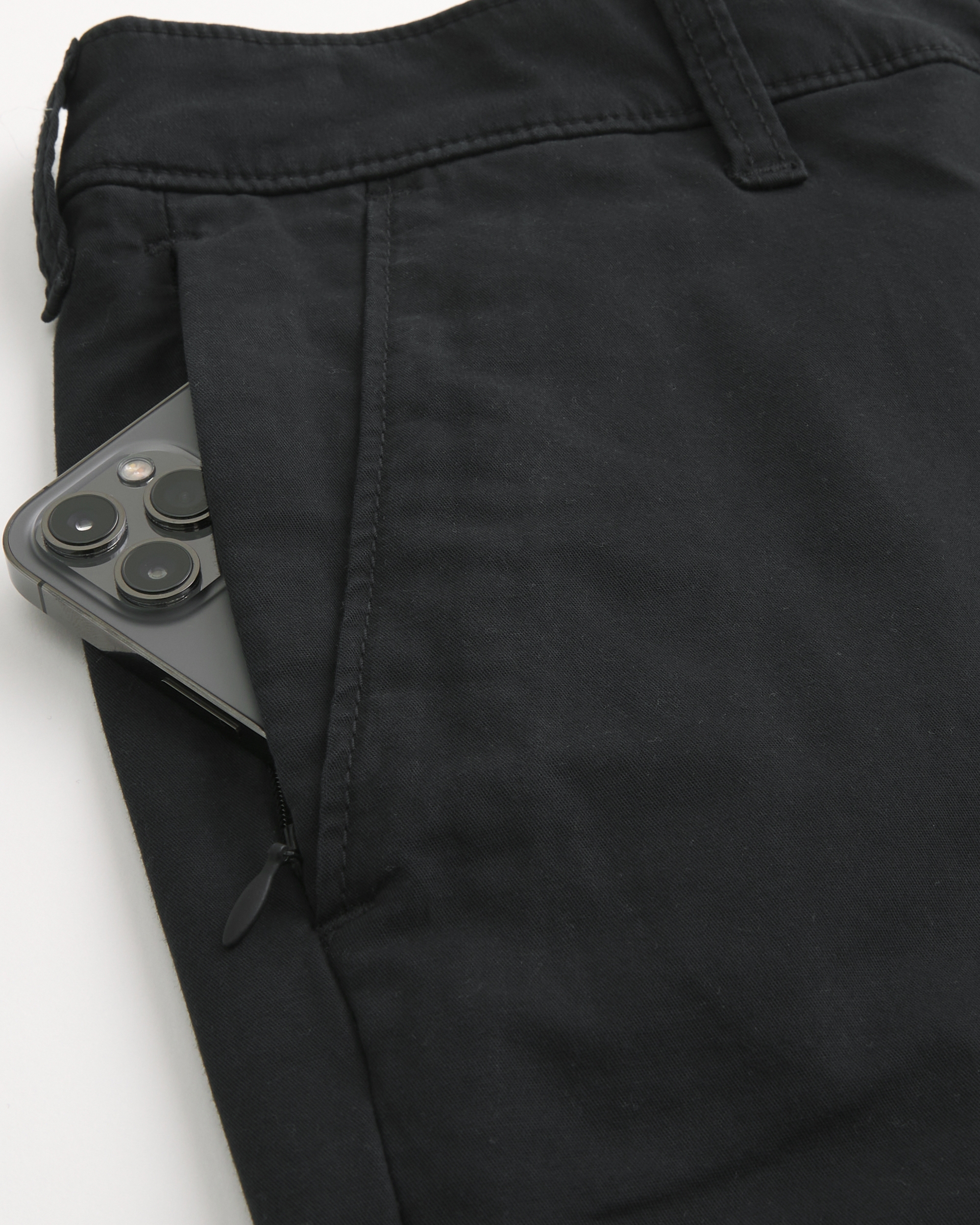 Twill Flat-Front Shorts 9"