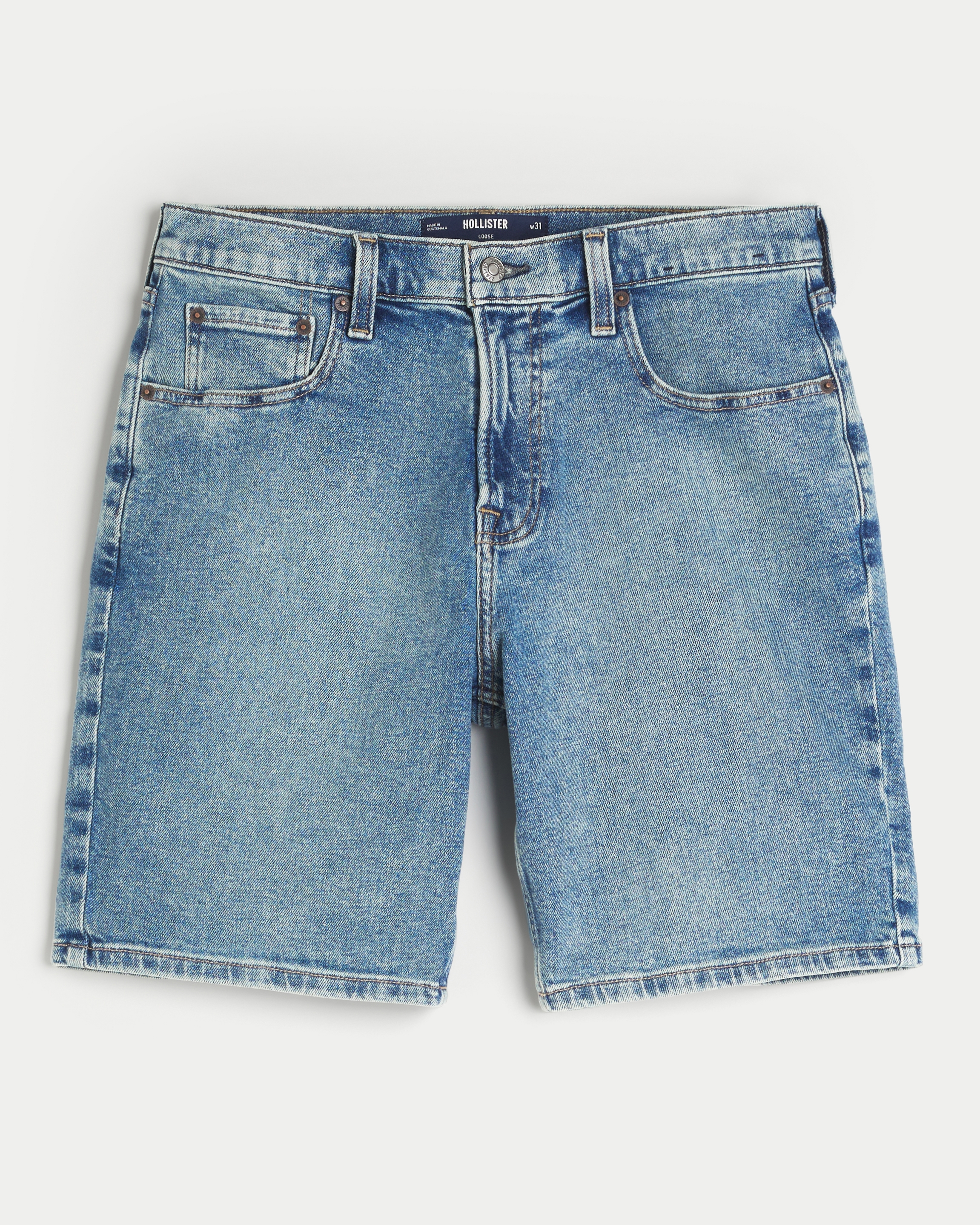 Medium Wash Loose Denim Shorts 9"