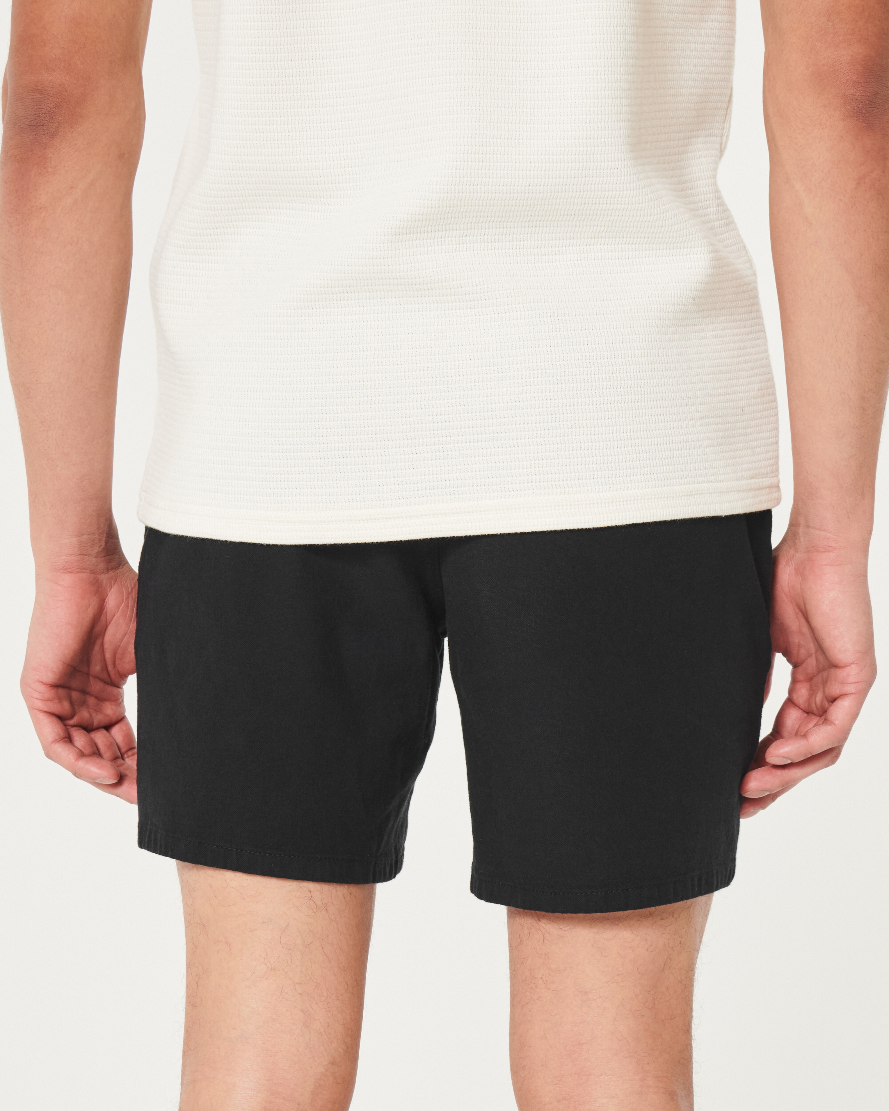 Linen Blend Jogger Shorts 7"