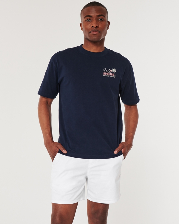 Linen-Blend Pull-On Shorts 7", White view 2
