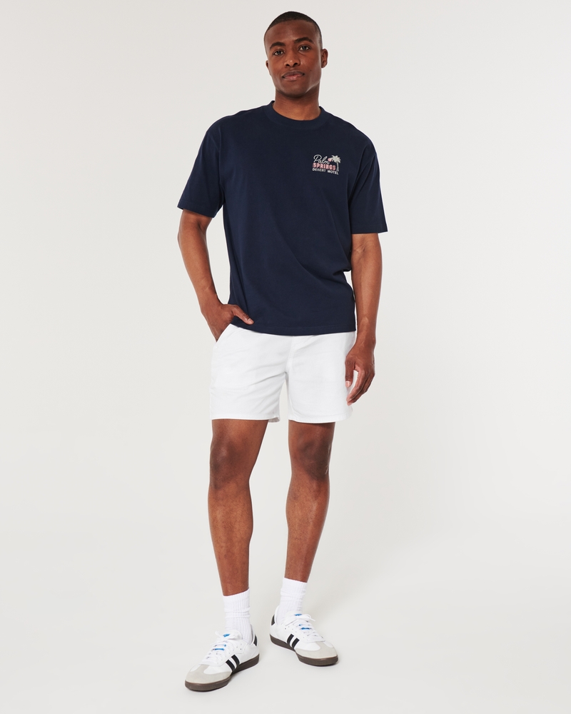 Linen Blend Pull-On Shorts 7"
