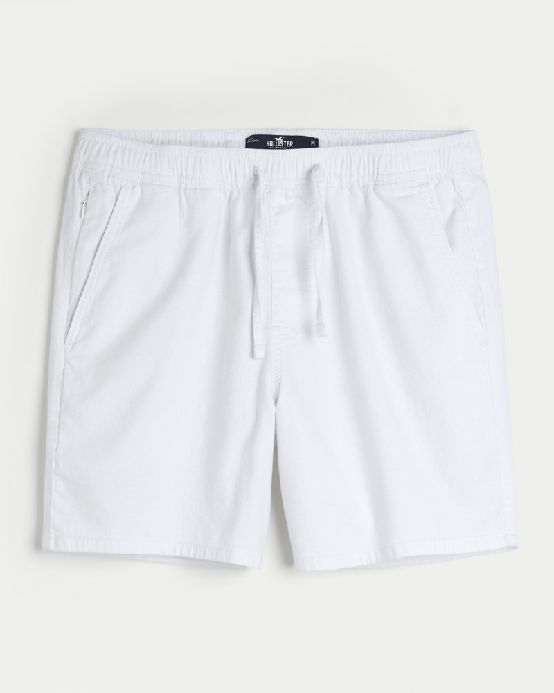 Linen Blend Pull-On Shorts 7"