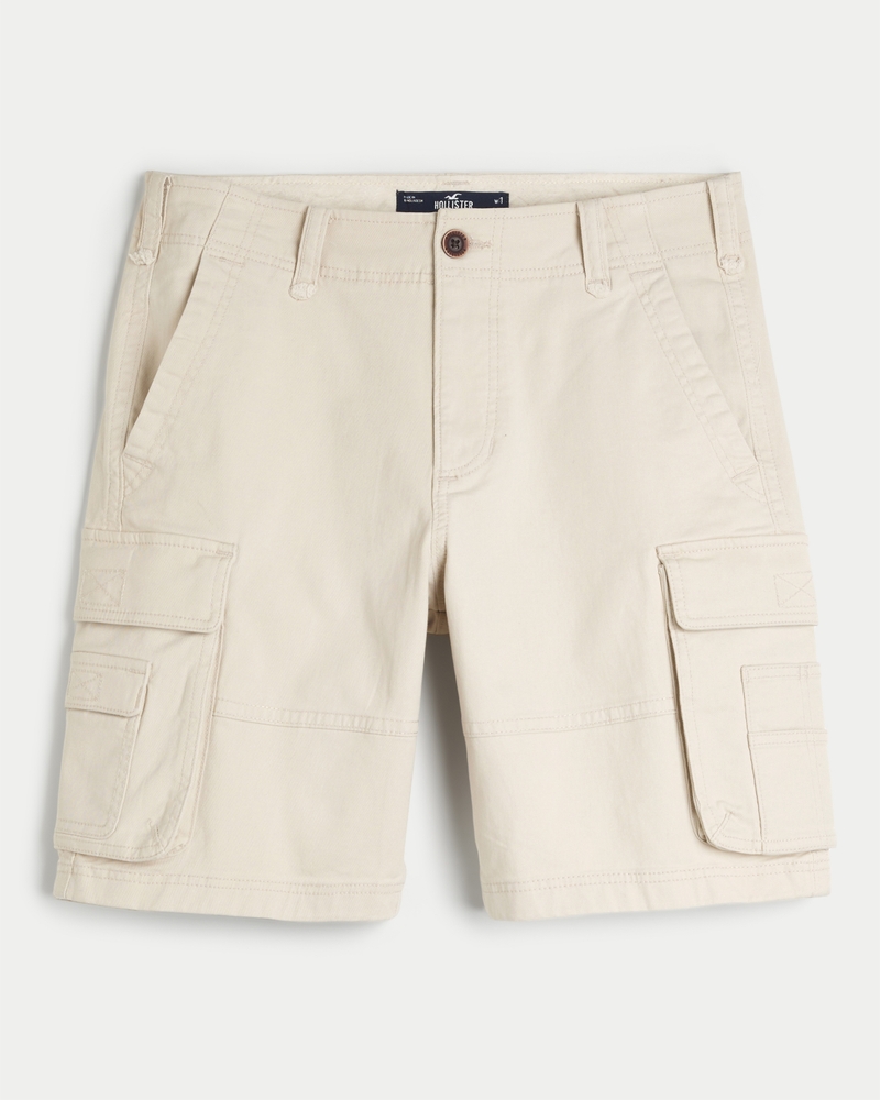 Men s Cargo Shorts 10 in Cream Size 31 from Hollister